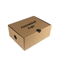 Boîte d'emballage pour chaussures en papier ondulé pliable avec logo personnalisé, avec poignée en ruban pour le rangement et l'expédition des chaussures