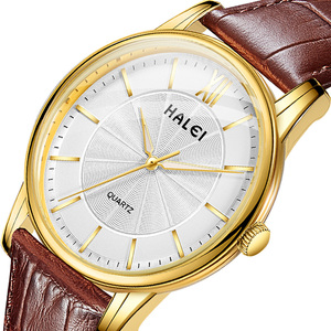 Envío Directo HALEI Nuevo Reloj de Cuarzo Original para Hombre con Correa de Cuero Genuino, Resistente al Agua 3BAR, Movimiento Japonés, Venta al Por Mayor - Product Image 3