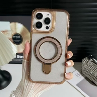 Coque de téléphone magnétique pour iPhone 7/8/16, fabriquée par BAILI Factory, avec clous en forme de flèche, acrylique, 3 en 1, transparente, paillettes colorées, support de fixation