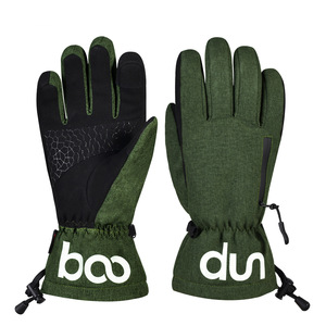 Ski <b>Gloves</b> Military Green Black Touchscreen <b>Warm</b> Thickened Zippered For Skiing Enthusiasts Unisex - Product Image 1