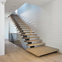 Escalier intérieur en bois Tanlong, fabricants d'escaliers intérieurs en bois, escalier droit moderne en bois