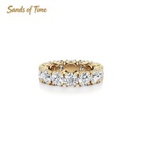 Bague d'éternité moderne en argent massif 925 avec moissanite ovale taillée de 0,26 ct pour la vente en gros en marque blanche pour femmes