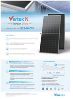 Panneaux solaires Trina Solar Tier 1 620W 630W 640W Vertex N i-TOPCon Mono Bifacial Dual Glass pour projets commerciaux