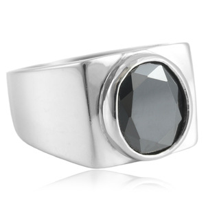 European American Style <b>Titanium</b> Steel <b>Ring</b> With Yellow Gemstone Bezel Setting Geometric Women's Fashion Jewelry 210165 - Product Image 3