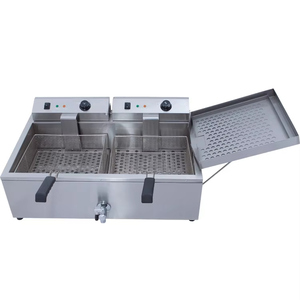 <span class=keywords><strong>Friteuse</strong></span> commerciale à <span class=keywords><strong>double</strong></span> <span class=keywords><strong>cuve</strong></span> 16L+16L pour cuisson rapide à l'huile, en promotion - Product Image 1