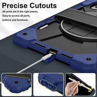 Étui robuste WESOROL pour Lenovo Xiaoxin Pro 13 Pro GT 13 Idea Tab Pro Gen 2 TB390 360 avec support, bandoulière et porte-stylo, noir marine
