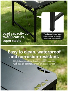 <span class=keywords><strong>Table</strong></span> de camping IGT moderne en acier inoxydable imperméable, portable, hydraulique, installation rapide, pliable pour barbecue en plein air, pique-nique, voyage - Product Image 3