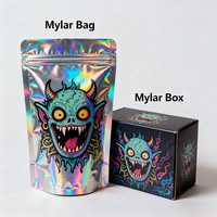 Boîte et sac en Mylar imprimés sur mesure, emballage en plastique refermable à fermeture éclair, forme spéciale découpée, anti-odeur, sac en Mylar pour bonbons, biscuits