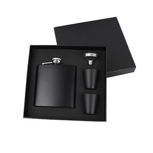 Fiaschette in Acciaio Inox Nero Opaco Multi-Capacità 6oz 7oz 8oz per Liquori, Whisky e Alcolici <span class=keywords><strong>con</strong></span> Imbuto - Product Image 1