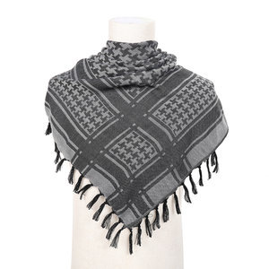 男性女性のためのタッセルネックヘッドラップ付きケフィエ100% コットンシェマー戦術砂漠スカーフ - Product Image 6