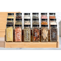 24 pièces de pots à épices carrés en verre sérigraphiés vides de 4oz/8oz (120ml), ensemble unique de pots à épices en verre pour sel et poivre, cuisine