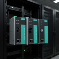 Convertidor de Medios Industrial Moxa PTC-101-S-SC-LV, Equipo Ethernet a Fibra Óptica, Fuente de Alimentación CC 5V, Puerto RJ45, LAN Cableada