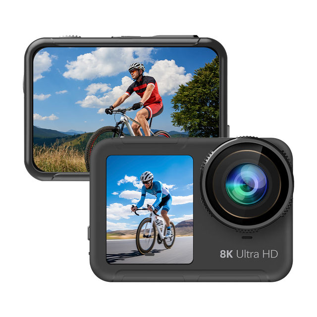 Brand New 8K Sports Action Cameras Dual Screens 30M with Waterproof Case Anti-Shake Digital Outdoor Sports  Wifi Camera for Vlog