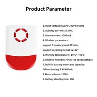 Outdoor/Indoor Wireless Strobe Siren 120dB Loud Alarm Siren RF433 Staniot Alarm System for Home Security