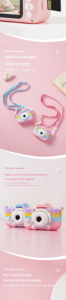 Sourcingark กล้องวิดีโอดิจิตอลแบบพกพา, กล้องวิดีโอการ์ตูนซิลิโคนฝาครอบของเล่นเซลฟี่สำหรับเด็ก X5S การถ่ายภาพไมโคร SD - Product Image 4