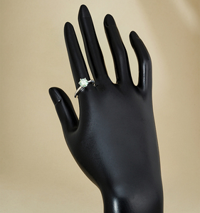 Nuova Tendenza Anelli in Argento 925 con Moissanite Verde Smeraldo, Gioielli di Alta Qualità VVS1 Livello <span class=keywords><strong>D</strong></span> per Fidanzamento e Matrimonio - Product Image 3