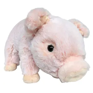 A061, cerdito de peluche rosa peludo, bonito dibujo animado, realista, cerdo de peluche, cerdo de peluche, juguete peludo suave, cerdo de peluche