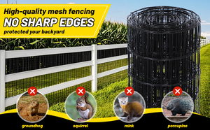 Outdoor Animal Protection Barrier Black Welded Wire <b>Mesh</b> Roll Square Hole Galvanized Core for <b>Garden</b> Farm Projects - Product Image 3