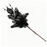 Ornements de Noël écologiques en forme de lys scintillants pour arbre de Noël, fête, décoration de la maison, argent, rouge, plastique