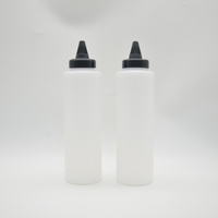 Bouteille distributrice de sauce chili et ketchup en plastique transparent de qualité alimentaire, plusieurs tailles, avec bouchon