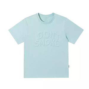 T-shirt décontracté en coton épais tricoté vintage avec broderie 3D, coupe classique, manches courtes, personnalisable, imprimé à l'écran, respirant, pour le fitness - Product Image 6