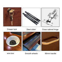 Petit ensemble de bureau de luxe en bois, mobilier personnel, Table d'ordinateur et chaises