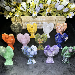Vente chaude Cristal Ange Ornement Sculpté À La Main Fengshui Pierre Semi-précieuse Ange Sculptures pour La Méditation - Product Image 2