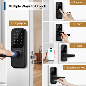 Tuya App Remote <strong>Smart</strong> Electronic Lock with Fingerprint <strong>Reader</strong> Aluminum <strong>Key</strong> Card <strong>Code</strong> Password-for Home Security on Wood Doors - Product Image 2
