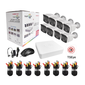 Kit de caméra de sécurité TSEye 8CH 2MP XVR, système de surveillance CCTV avec vision nocturne couleur, détection de mouvement, étanche IP67 - Product Image 1