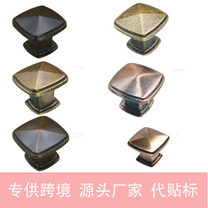 Square Zinc Alloy Cabinet <b>Knob</b> Dark Armor Installation Durable Contemporary Design Drawer Handle - Product Image 2