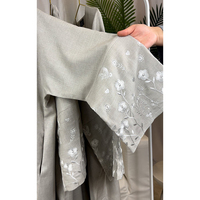 Robe Abaya Modeste à Silhouette Trapèze Longueur Cheville Broderie Personnalisée Vente Directe Usine en Gros Lin et Polyester pour Femmes Musulmanes