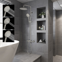Nouveau Ensemble de douche mural apparent Gris anthracite, Colonne de douche avec robinetterie