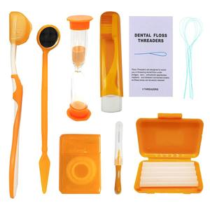 Teng Sheng <b>Teeth</b> <b>Cleaning</b> Kit 8 Pieces Oral Care Set With Toothbrush Floss Threaders Portable Dental Hygiene <b>Tools</b> - Product Image 1