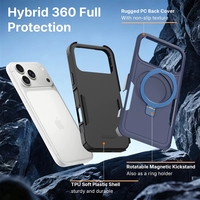 Étui de téléphone portable antichoc magnétique pour 17 18 Pro avec support de raquette, coque hybride TPU PC de haute qualité