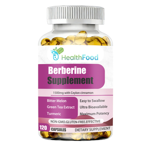 Complément de Berbérine HCl 1500mg avec Cannelle de Ceylan, Melon Amer et Extrait de Thé Vert – 60 Gélules Molles Sans Gluten pour la Gestion du Métabolisme - Product Image 1