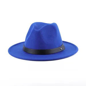 Cappelli fedora unisex in feltro di lana sintetica a tesa larga classica vintage all'ingrosso cappello da donna autunno e inverno cappello caldo cappelli fedora unisex