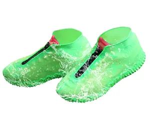 Легко надевать и снимать молнию, силиконовый защитный чехол от дождя для обуви, защитный нескользящий дождливый многоразовый силиконовый чехол для обуви