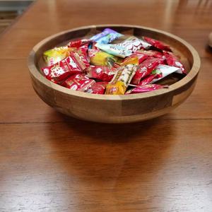 Cuenco para servir ensalada de frutas ecológico de madera de acacia pulida de alta calidad, Pedestal clásico para hoteles, restaurantes, fiestas - Product Image 1