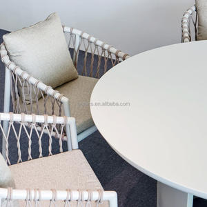 Meubles de jardin en aluminium Kingmake, vente en gros de chaises en aluminium avec corde, meubles de jardin de luxe, 6 pièces. - Product Image 6