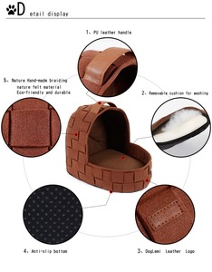<span class=keywords><strong>De</strong></span> fieltro gato cama cómoda casa <span class=keywords><strong>cueva</strong></span> mascota suave portador - Product Image 5