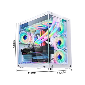 เคสคอมพิวเตอร์เกมมิ่ง Mid Tower M-ATX สีดำขาว พร้อมพัดลมกระจกนิรภัย RGB ลดราคาพิเศษ - Product Image 4