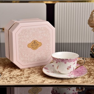 European Flower Printing New Bone China Porcelain Tea <b>Cup</b> and Saucer <b>Set</b> Vintage Afternoon Coffee <b>Cup</b> <b>Set</b> - Product Image 3