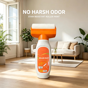 Pintura en rollo todo en uno para renovación de paredes del hogar, pintura en rollo inodora para interiores para reparaciones domésticas - Product Image 1