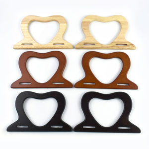 Meetee XP257 17.7*11cm Asas <span class=keywords><strong>de</strong></span> Madera Elegantes en Forma <span class=keywords><strong>de</strong></span> Corazón para Bolsos <span class=keywords><strong>de</strong></span> <span class=keywords><strong>Ganchillo</strong></span> DIY, Bolsos Tote, Accesorios para Bolsos - Product Image 3