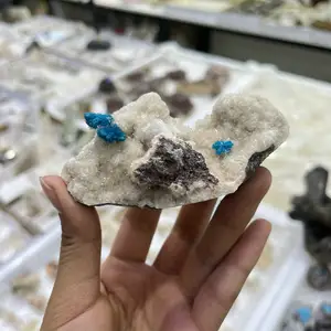 Zeldzame Natuurlijke Wit En Blauw Water Calcium Silicium Met Vanadium Minerale Specimen Voor Decor