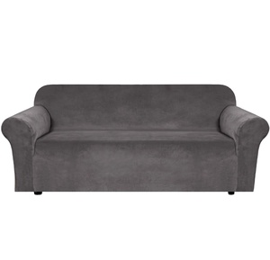 Luxury Velvet 3 Seat <b>Sofa</b> Slipcover Modern Style Solid Color Universal Fit Stretch Elastic Customizable Color 180-235CM Width - Product Image 2