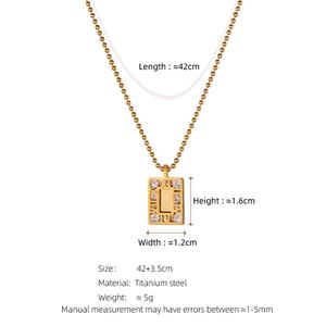 Collar con Colgante de Diamantes Geométricos Cuadrados para Mujer, con Cuentas Redondas, Cadena de Acero Inoxidable para Clavícula, Ideal para Regalos y Bodas - Product Image 6