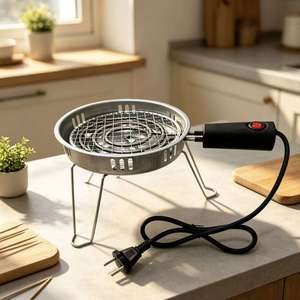 Portable Electric Hookah Shisha Charcoal Burner Metal <b>Coal</b> <b>Heater</b> with Mesh Grill Tripod Stand for Smoke - Product Image 3