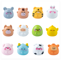 New12 signes du zodiaque chinois animal mini figurine résine chien singe coq chien cochon boeuf lapin serpent cheval chèvre Rat tigre dragon jouet