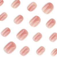 Ongles ronds courts 4137 avec dégradé de couleur, faux ongles à presser, ongles artificiels personnalisables
